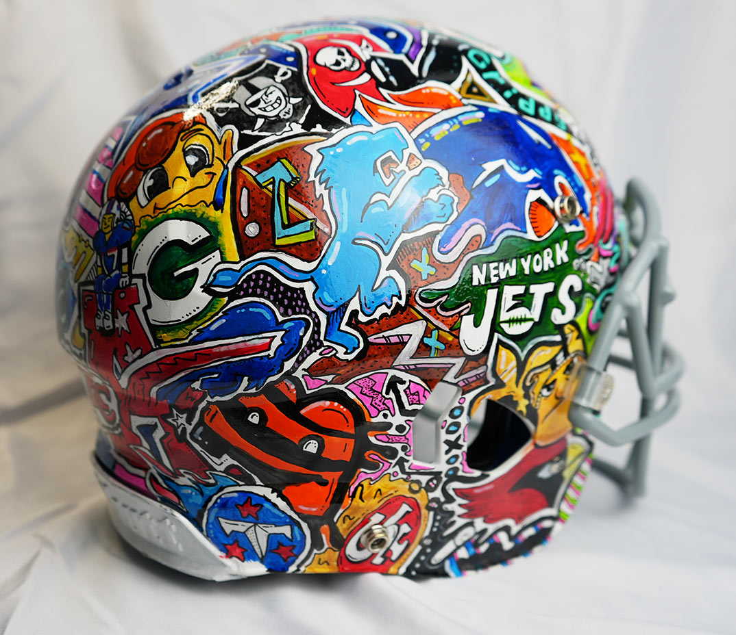 Football Helment Custom Painted with Pro Teams