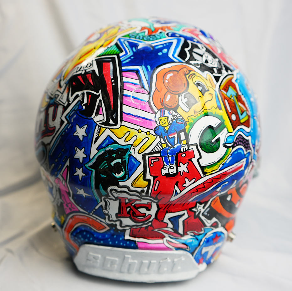 Football Helment Custom Painted with Pro Teams